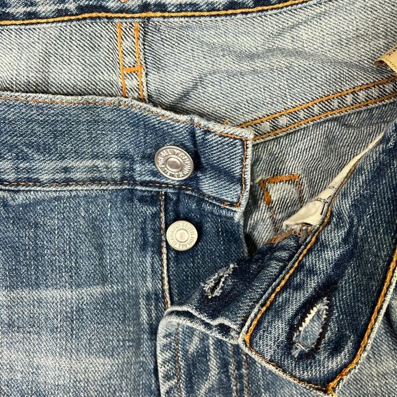 7 For All Mankind 7FAM Extra Long Relaxed Button Fly Denim Jeans Mens 34x30 - Picture 6 of 8